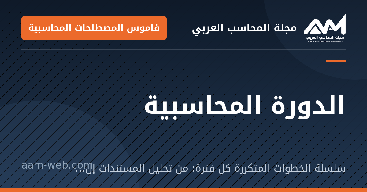 بطاقة مشاركة: الدورة المحاسبية: سلسلة الخطوات المتكررة كل فترة: من تحليل المستندات إلى إقفال الحسابات وإعداد القوائم.