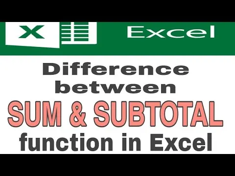 Difference Between Sum and Subtotal Function In Excel الدرس السابع عشر - الفرق بين دالة SumوSubtotal